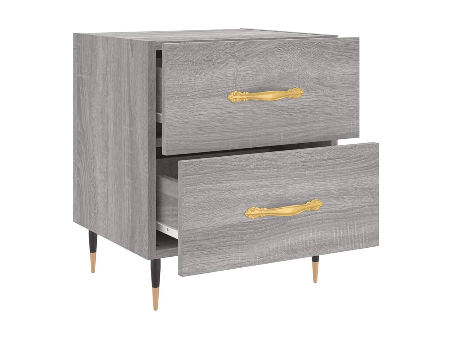 Nachttisch Grau Nachtschrank Sonoma 40x35x47,5 cm Holzwerkstoff -RN93016