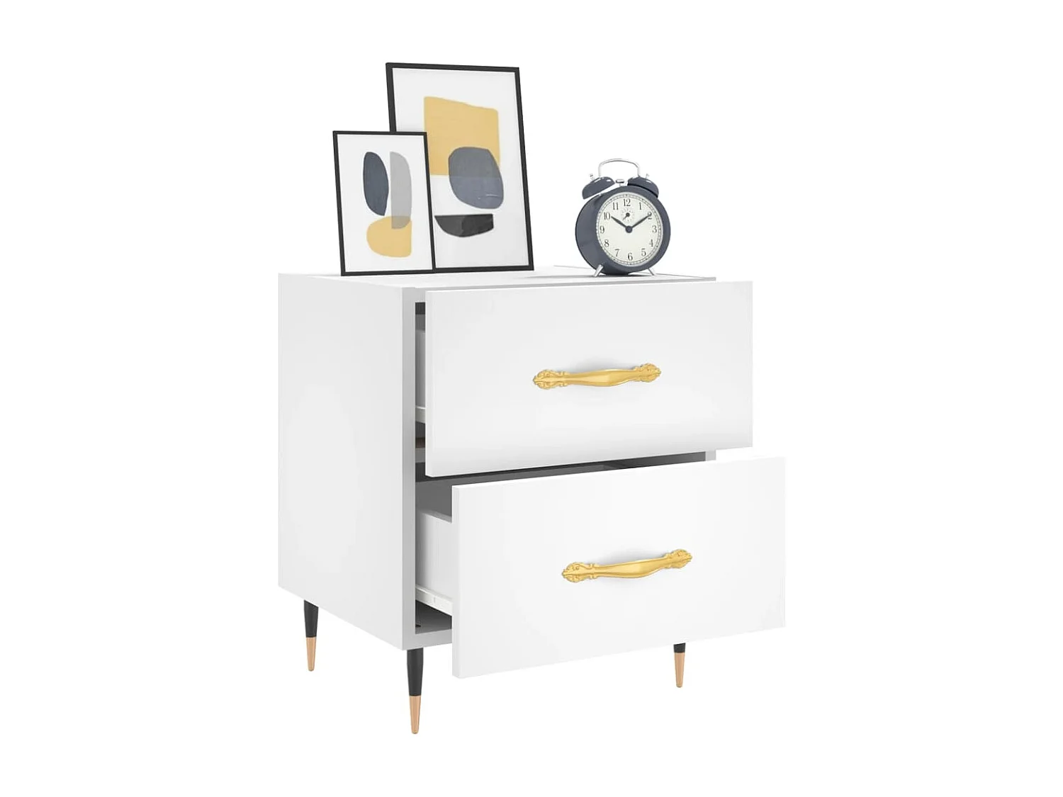 2er-Set Nachttische Nachtschrank Weiß 40x35x47,5 cm Holzwerkstoff -RN81382