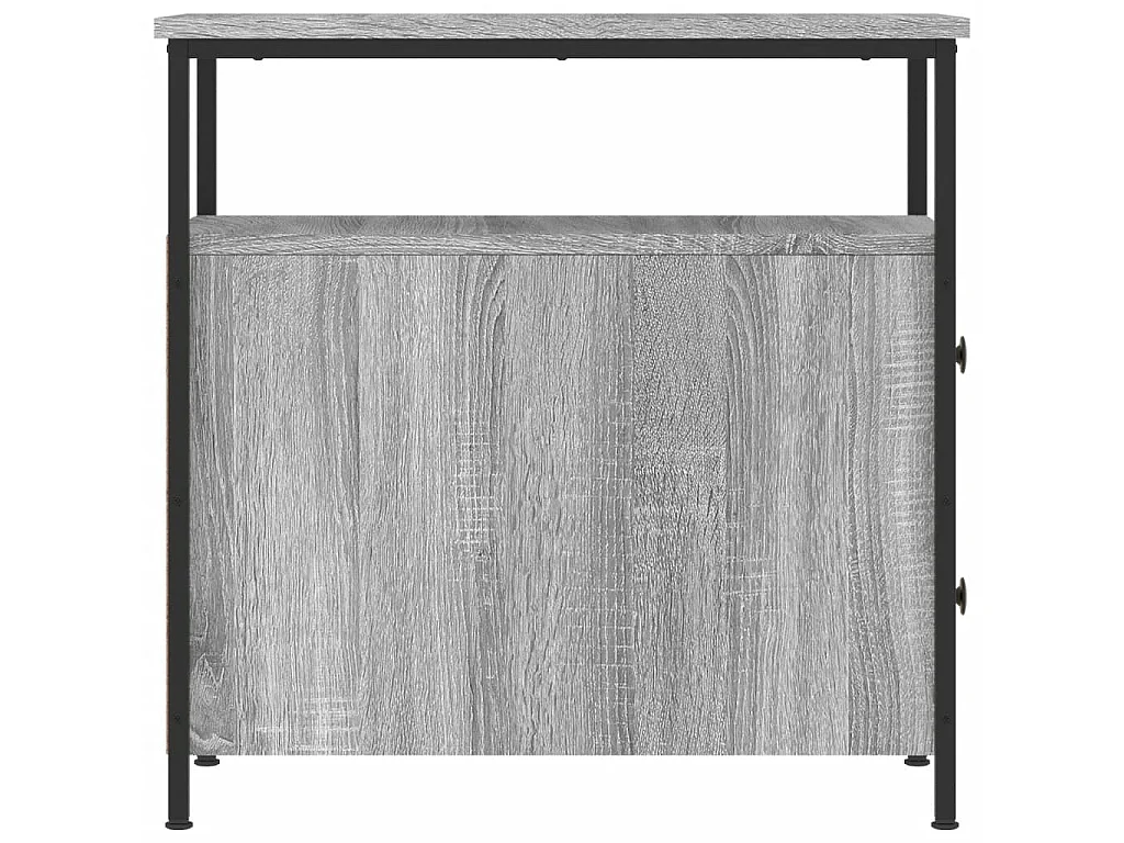 Nachttisch Grau Nachtschrank Sonoma-Eiche 30x60x60 cm Holzwerkstoff -RN23833
