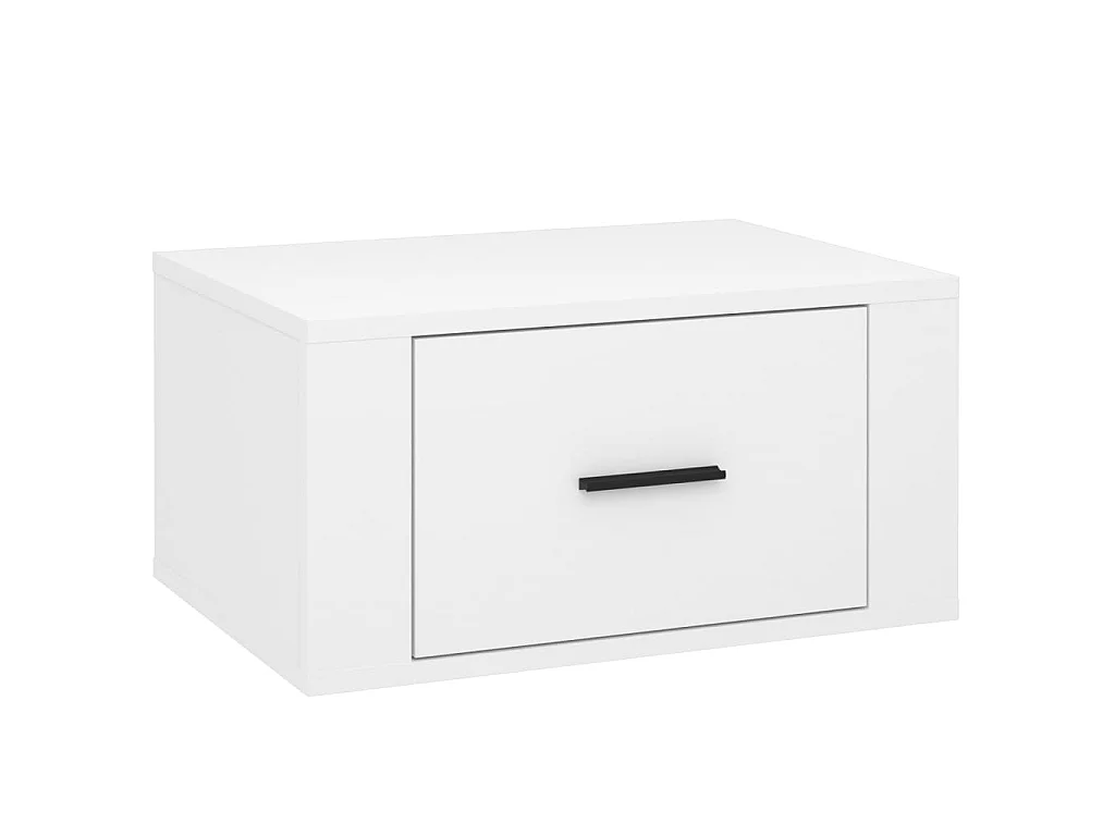 2er-Set Wand-Nachttische Nachtschrank Hochglanz-Weiß 50x36x25 cm -RN88747