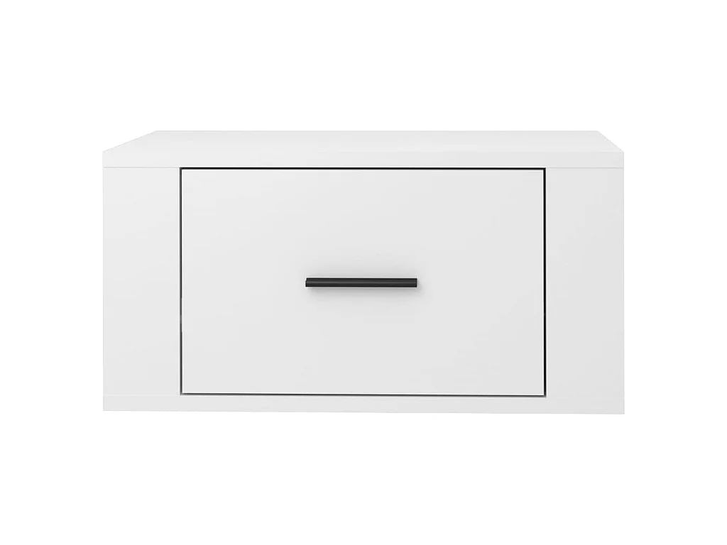 2er-Set Wand-Nachttische Nachtschrank Hochglanz-Weiß 50x36x25 cm -RN88747