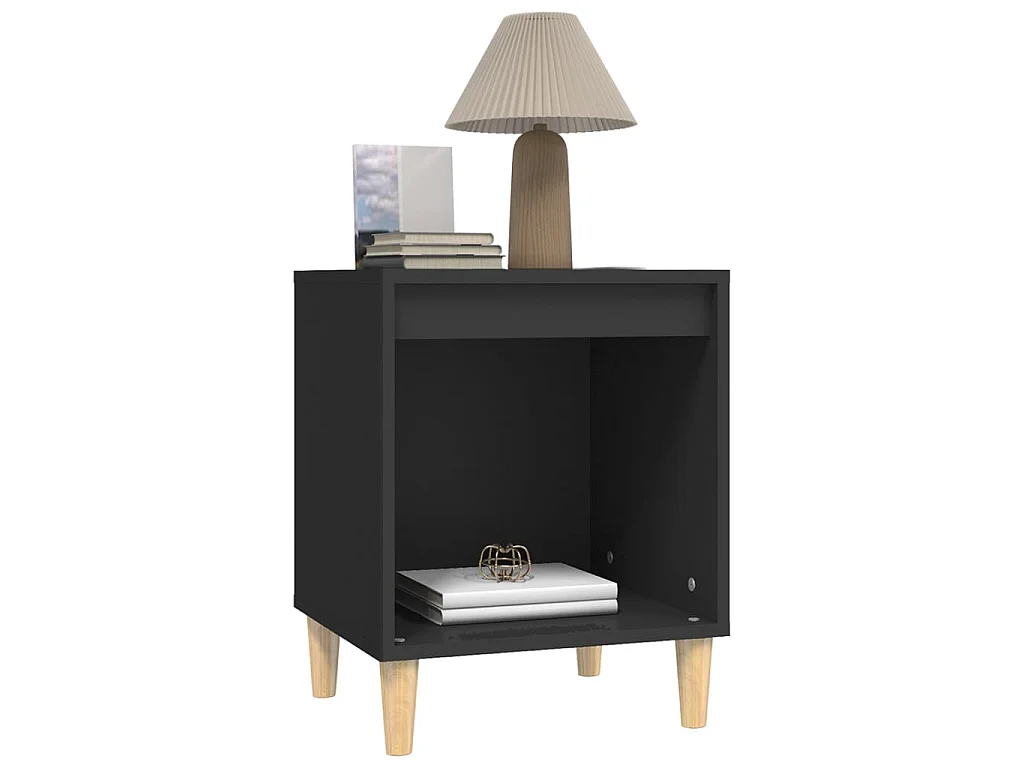 Nachttisch Nachtschrank Schwarz 40x35x50 cm Holzwerkstoff -RN75735