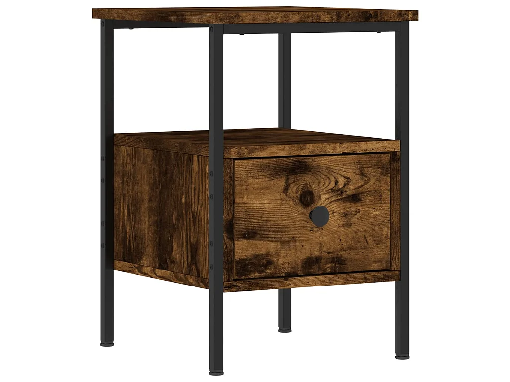 2er-Set Nachttische Nachtschrank Räuchereiche 34x36x50 cm Holzwerkstoff -RN69235