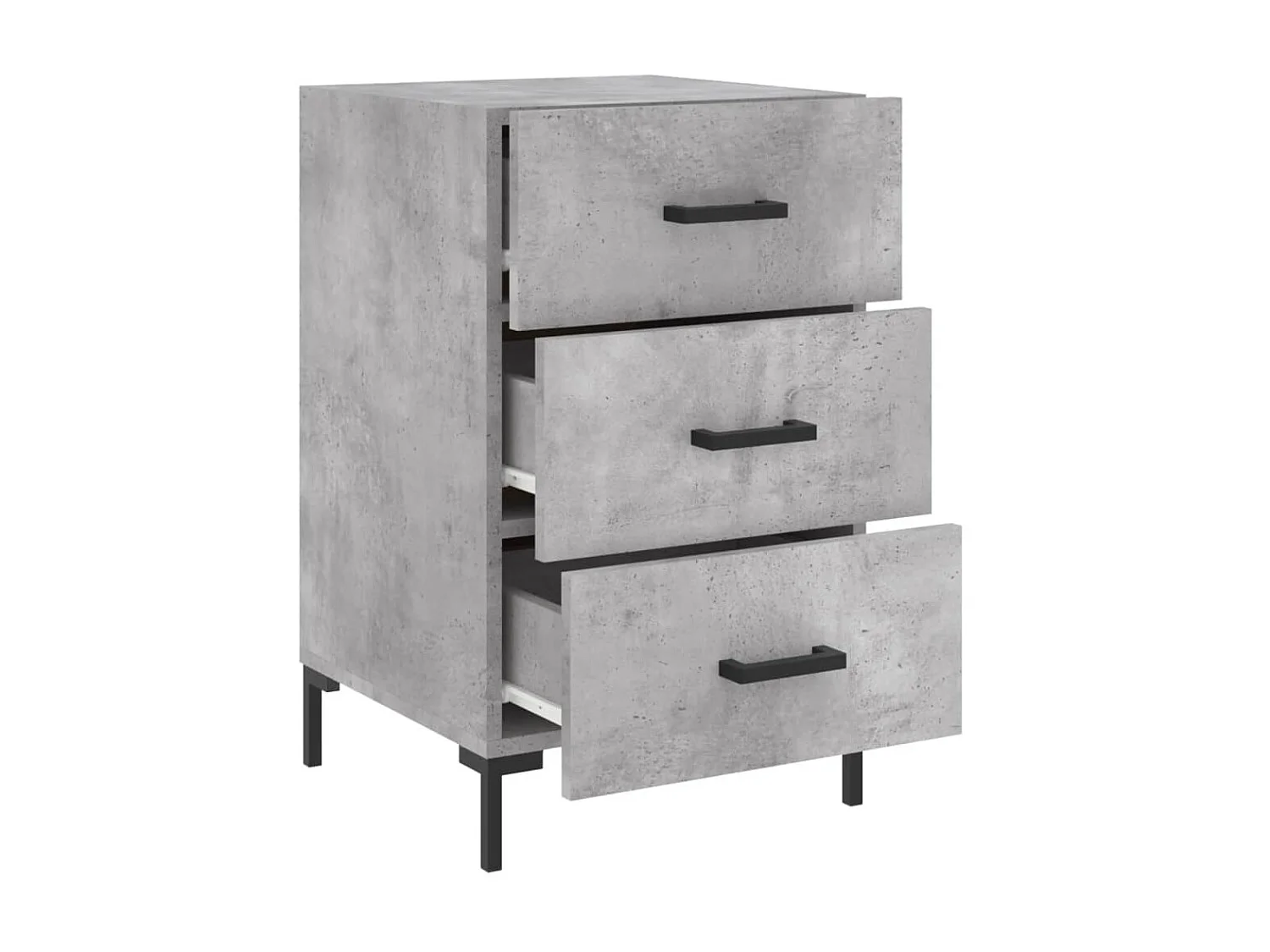 Nachttisch Betongrau Nachtschrank 40x40x66 cm Holzwerkstoff -RN67376