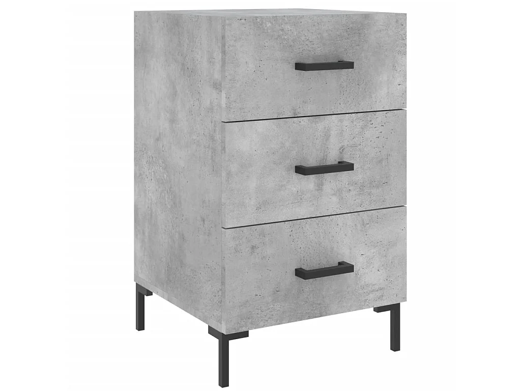 Nachttisch Betongrau Nachtschrank 40x40x66 cm Holzwerkstoff -RN67376