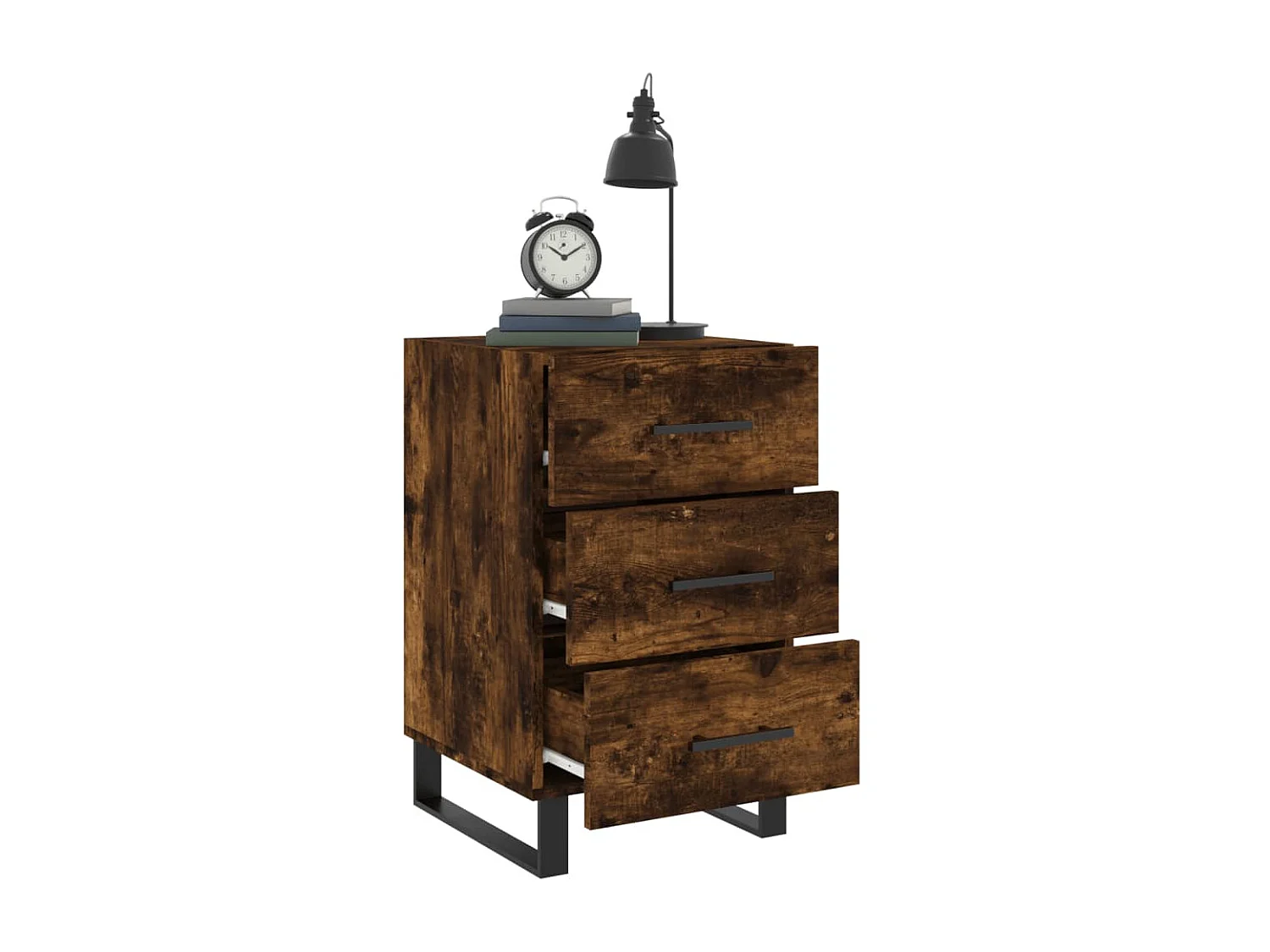 Nachttisch Nachtschrank Räuchereiche 40x40x66 cm Holzwerkstoff -RN92082