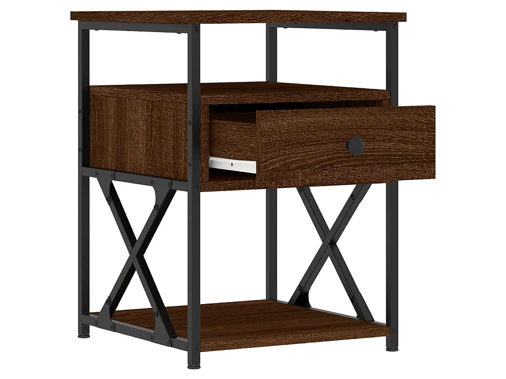 Nachttisch Nachtschrank Braun Eichen-Optik 40x42x55 cm Holzwerkstoff -RN70120