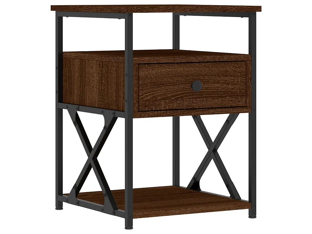 Nachttisch Nachtschrank Braun Eichen-Optik 40x42x55 cm Holzwerkstoff -RN70120