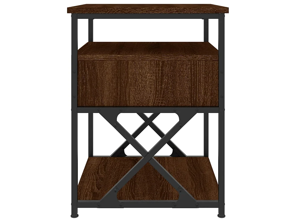 Nachttisch Nachtschrank Braun Eichen-Optik 40x42x55 cm Holzwerkstoff -RN70120