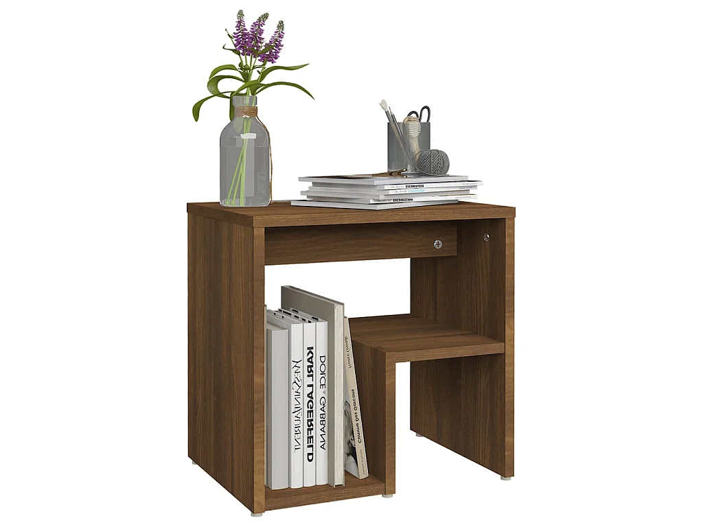 2er-Set Nachttische Nachtschrank Braun Eichen-Optik 40x30x40 cm Holzwerkstoff -RN57858