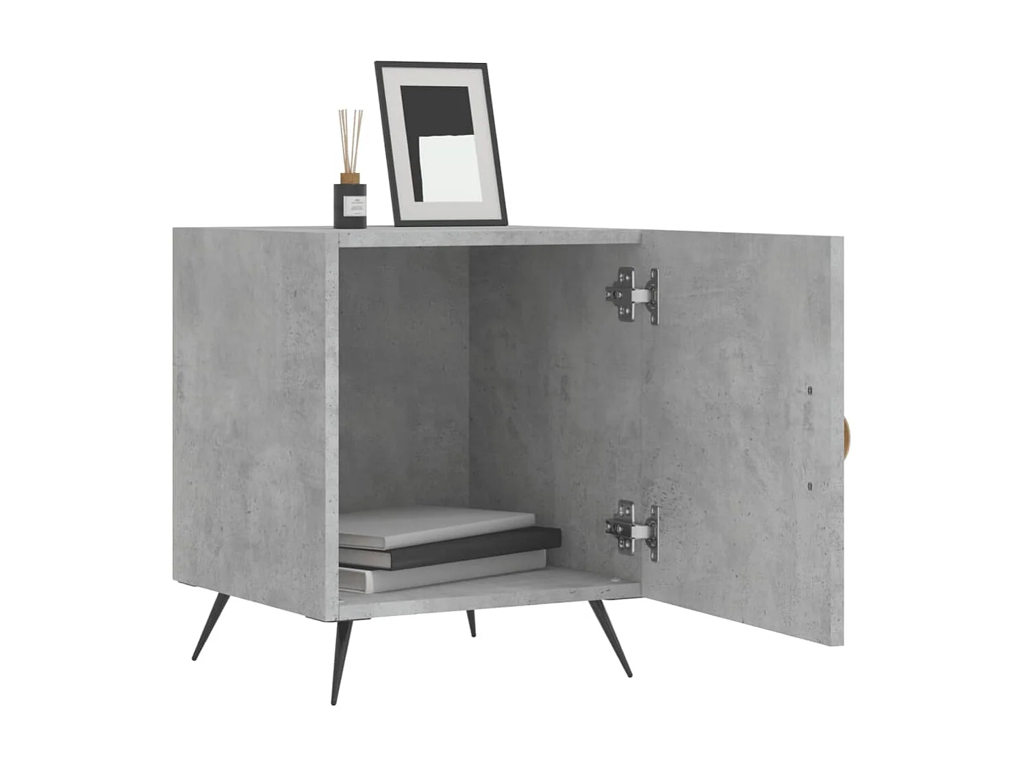 2er-Set Nachttische Nachtschrank Betongrau 40x40x50 cm Holzwerkstoff -RN53661