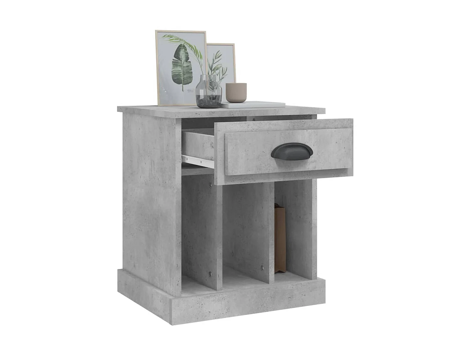 Nachttisch Betongrau Nachtschrank 43x36x50 cm -RN83123