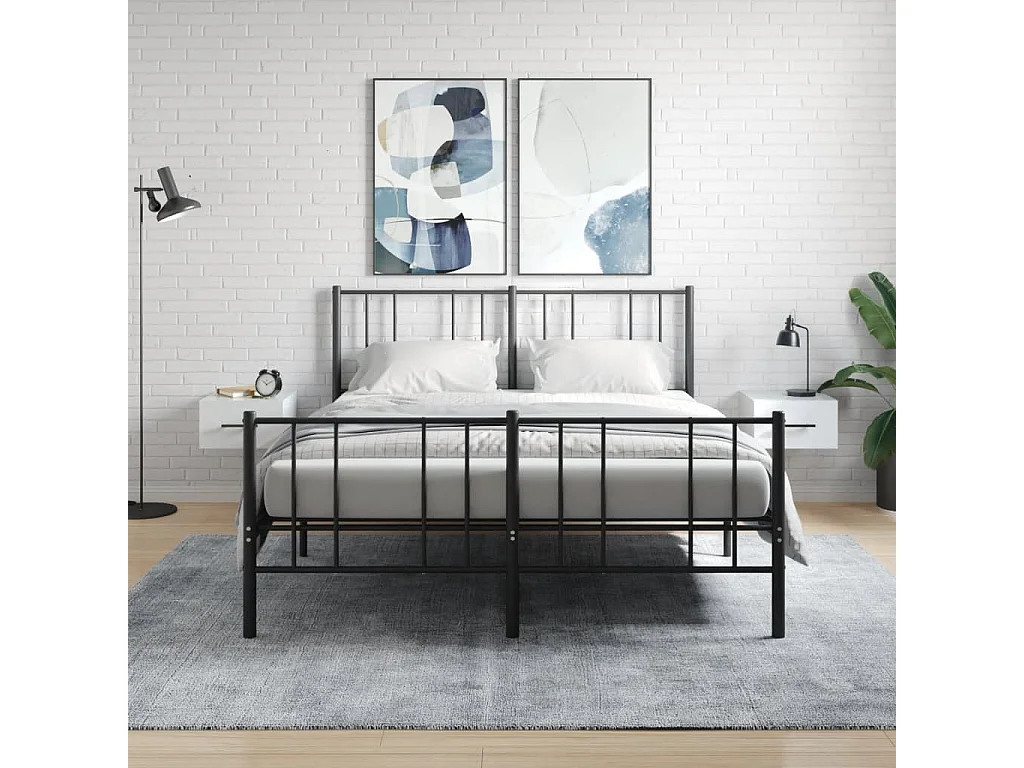 2er-Set Wand-Nachttische Nachtschrank Hochglanz-Weiß 35x35x20 cm -RN67843