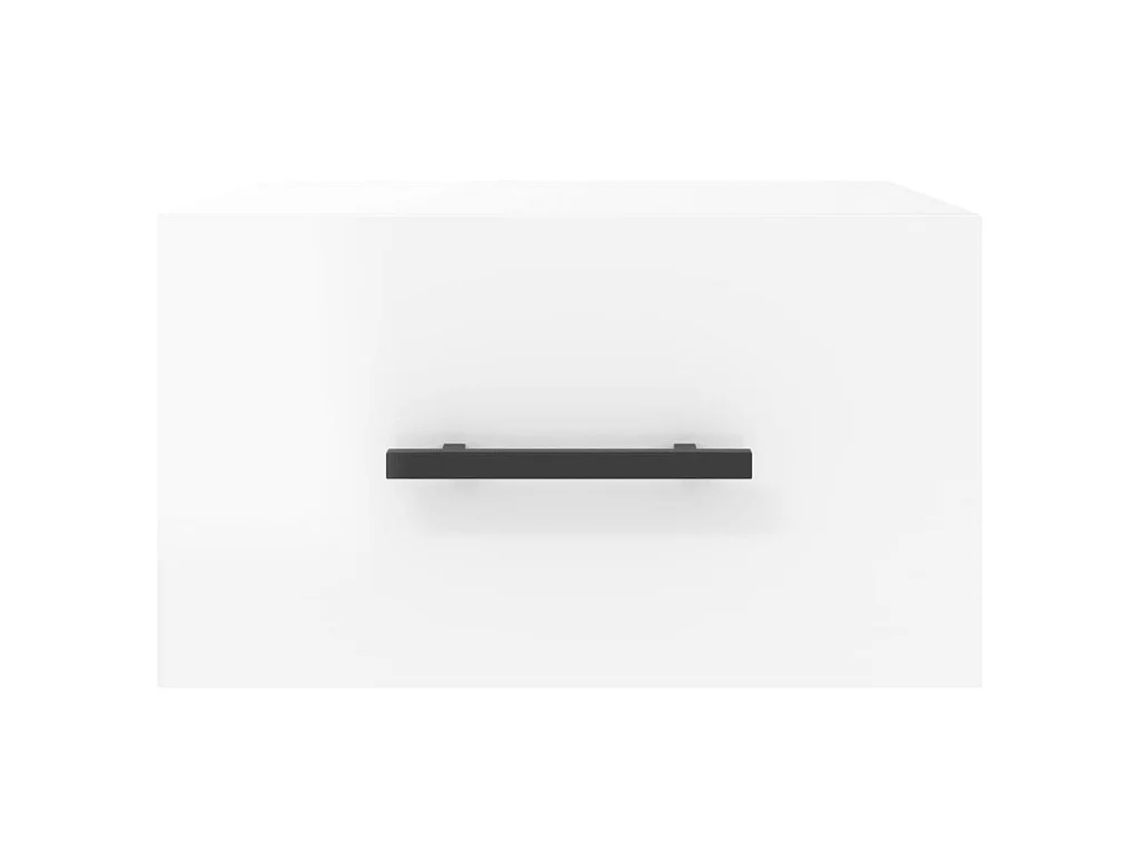 2er-Set Wand-Nachttische Nachtschrank Hochglanz-Weiß 35x35x20 cm -RN67843