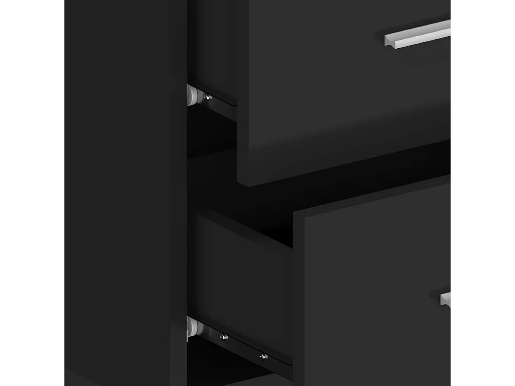 Wand-Nachttisch Nachtschrank Schwarz -RN98655