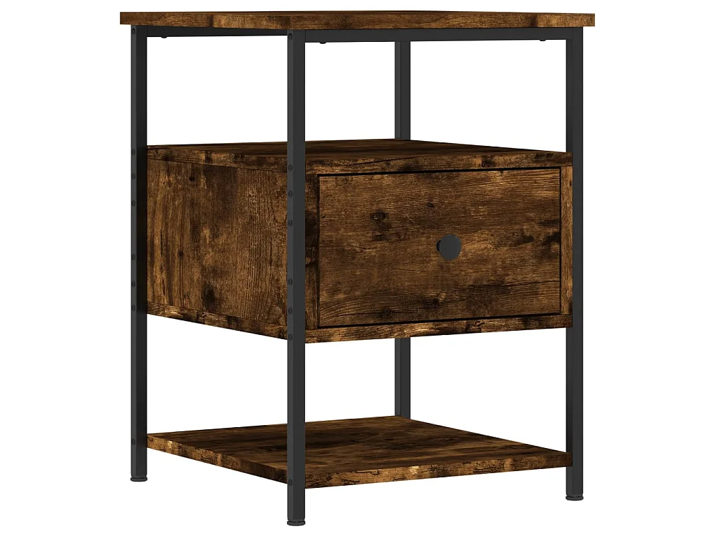 2er-Set Nachttische Nachtschrank Räuchereiche 40x42x56 cm Holzwerkstoff -RN55070