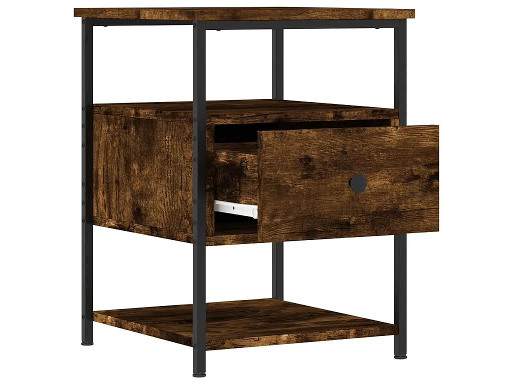 2er-Set Nachttische Nachtschrank Räuchereiche 40x42x56 cm Holzwerkstoff -RN55070