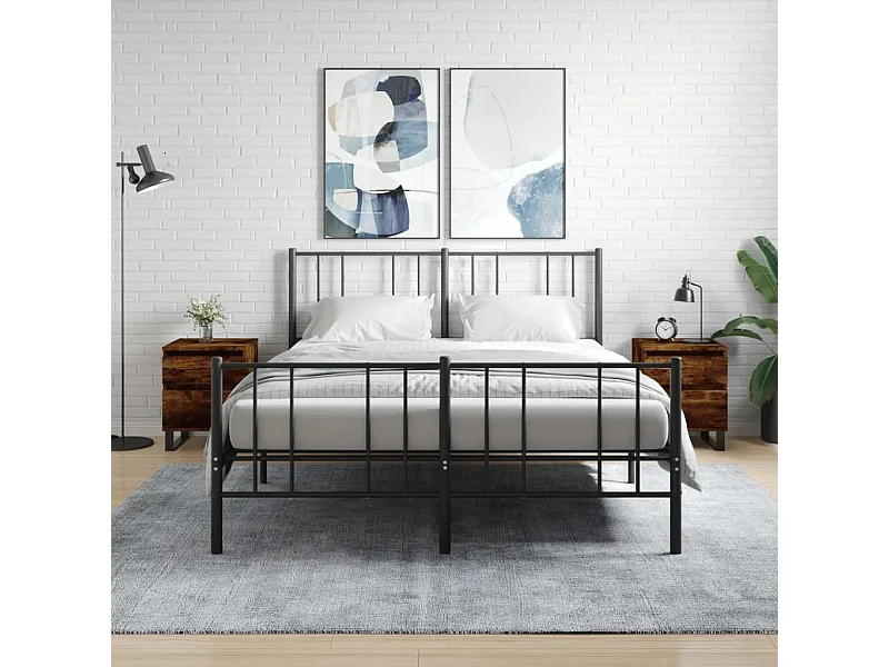 2er-Set Nachttische Nachtschrank Räuchereiche 40x35x50 cm Holzwerkstoff -RN42254