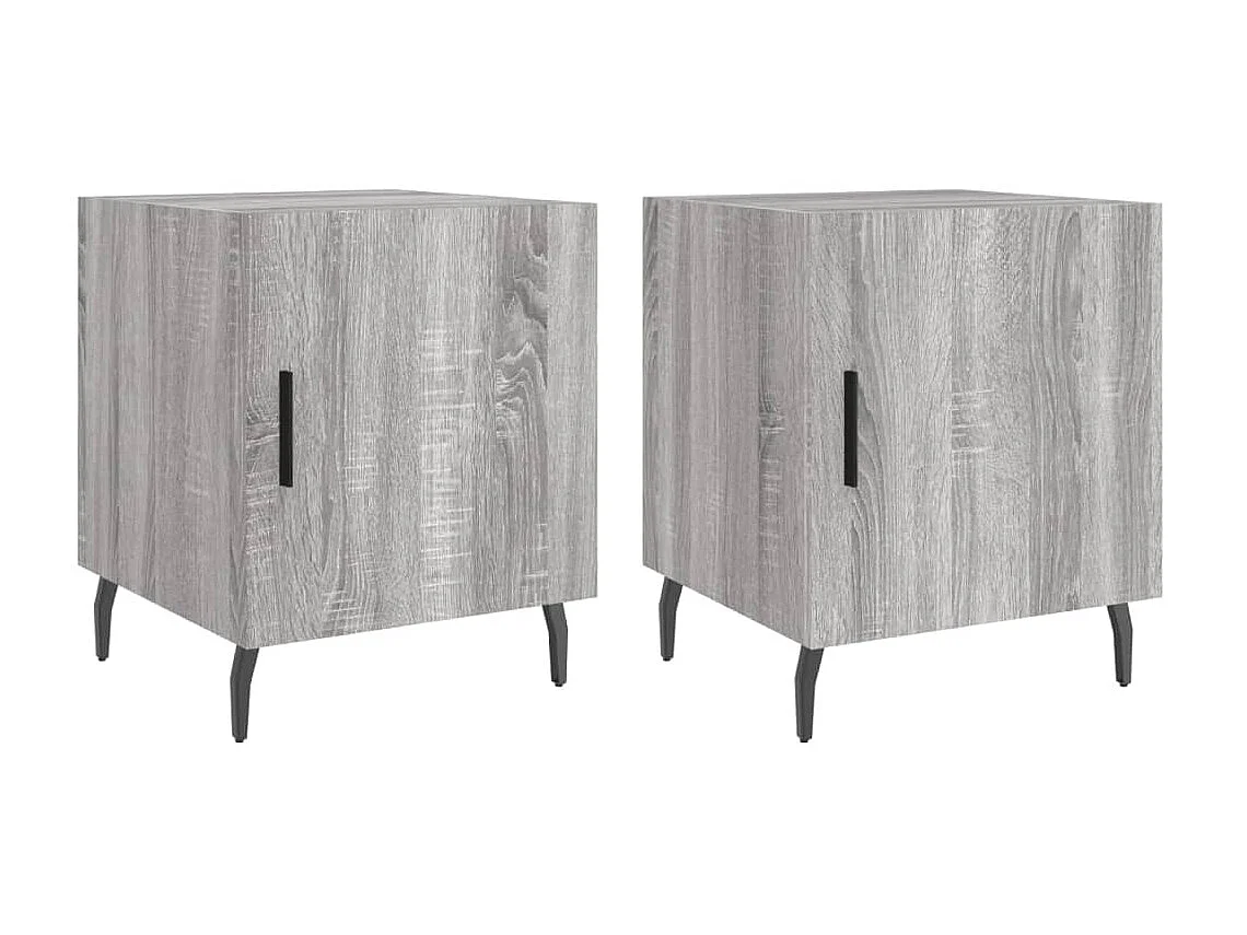 2er-Set Nachttische Nachtschrank Grau Sonoma 40x40x50 cm Holzwerkstoff -RN69792