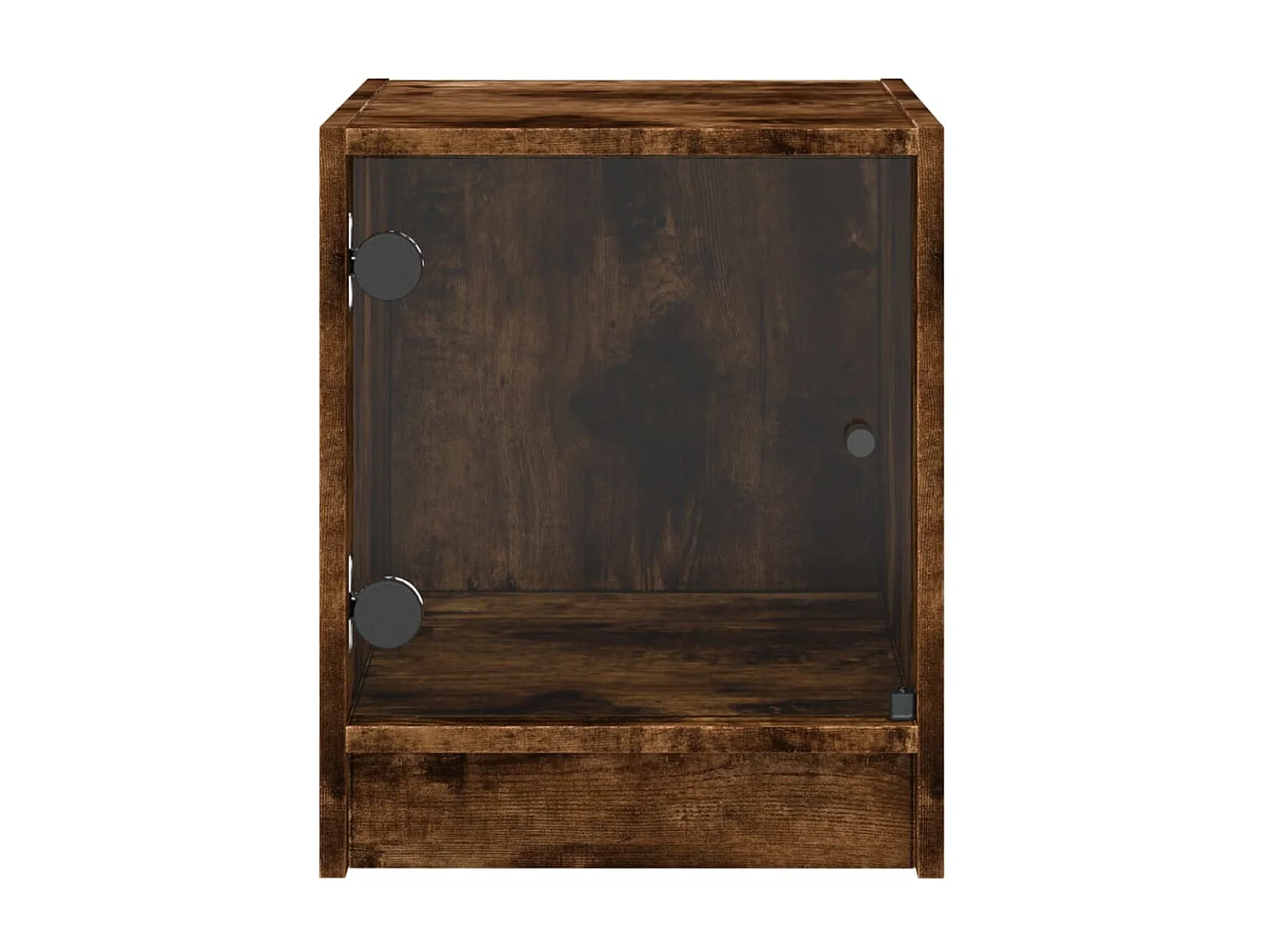 2er-Set Nachttische Nachtschrank mit Glastüren Räuchereiche 35x37x42 cm -RN30222