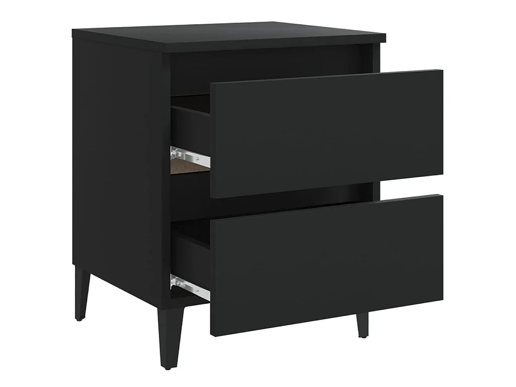 2er-Set Nachttische Nachtschrank Schwarz 40x35x50 cm Holzwerkstoff -RN66865