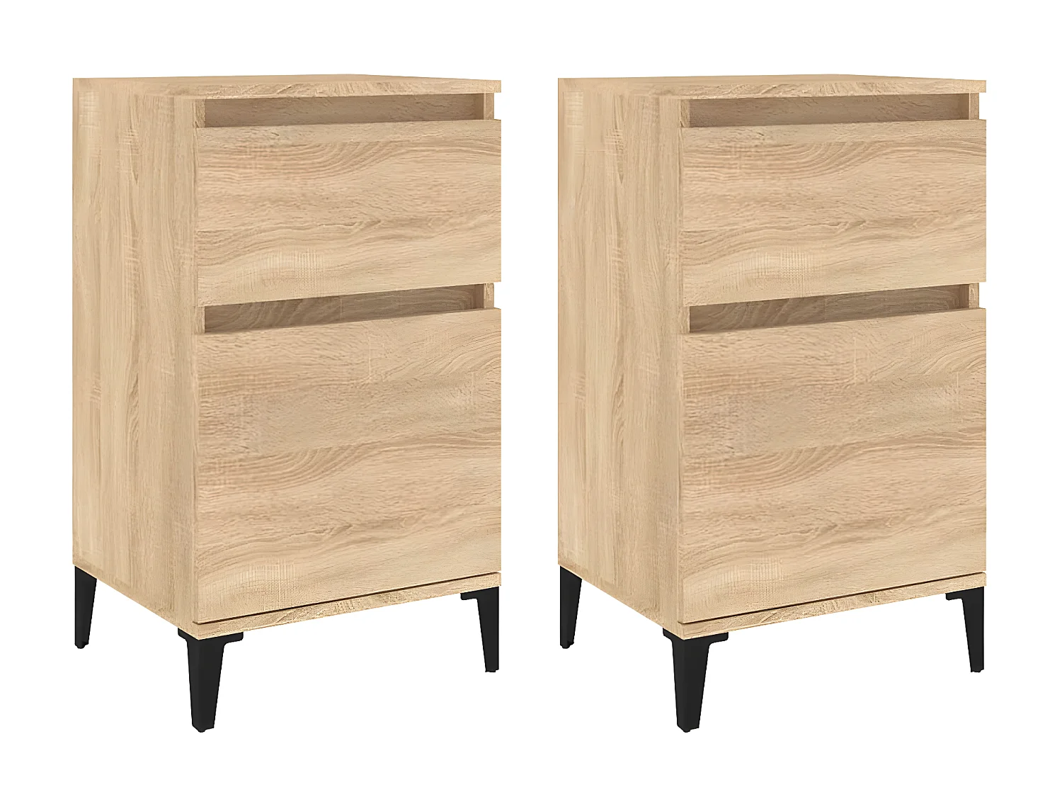 2er-Set Nachttische Nachtschrank Sonoma-Eiche 40x35x70 cm -RN99598