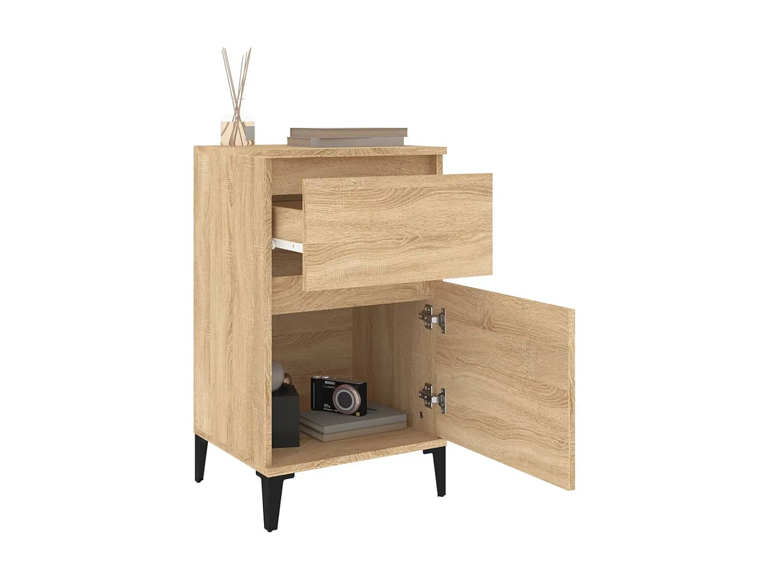 2er-Set Nachttische Nachtschrank Sonoma-Eiche 40x35x70 cm -RN99598