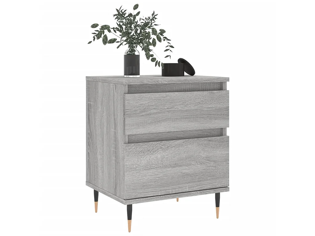 2er-Set Nachttische Nachtschrank Grau Sonoma 40x35x50 cm Holzwerkstoff -RN51169