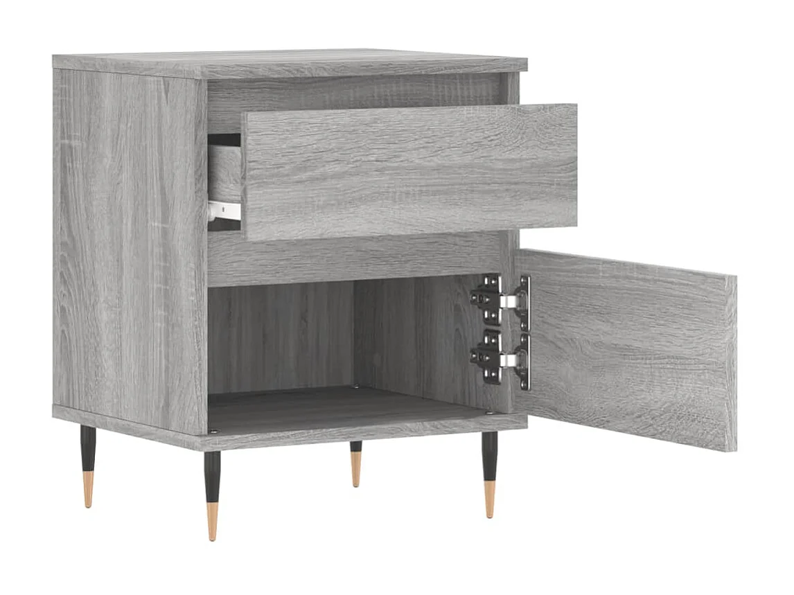 2er-Set Nachttische Nachtschrank Grau Sonoma 40x35x50 cm Holzwerkstoff -RN51169