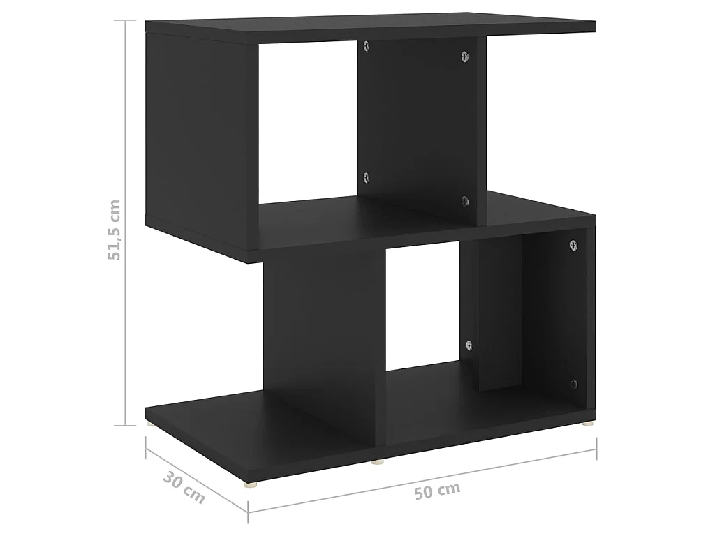 Nachttisch Nachtschrank Schwarz 50x30x51,5 cm Holzwerkstoff -RN22901