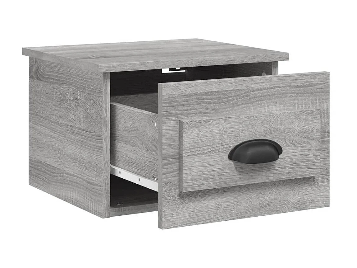 2er-Set Wand-Nachttische Nachtschrank Grau Sonoma 41,5x36x28 cm -RN87332