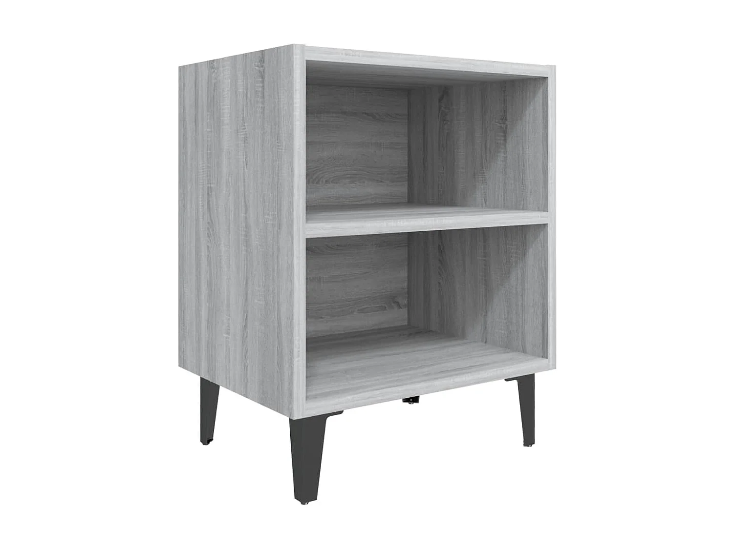 Nachttisch Nachtschrank mit Metallbeinen Grau Sonoma 40x30x50 cm -RN40121