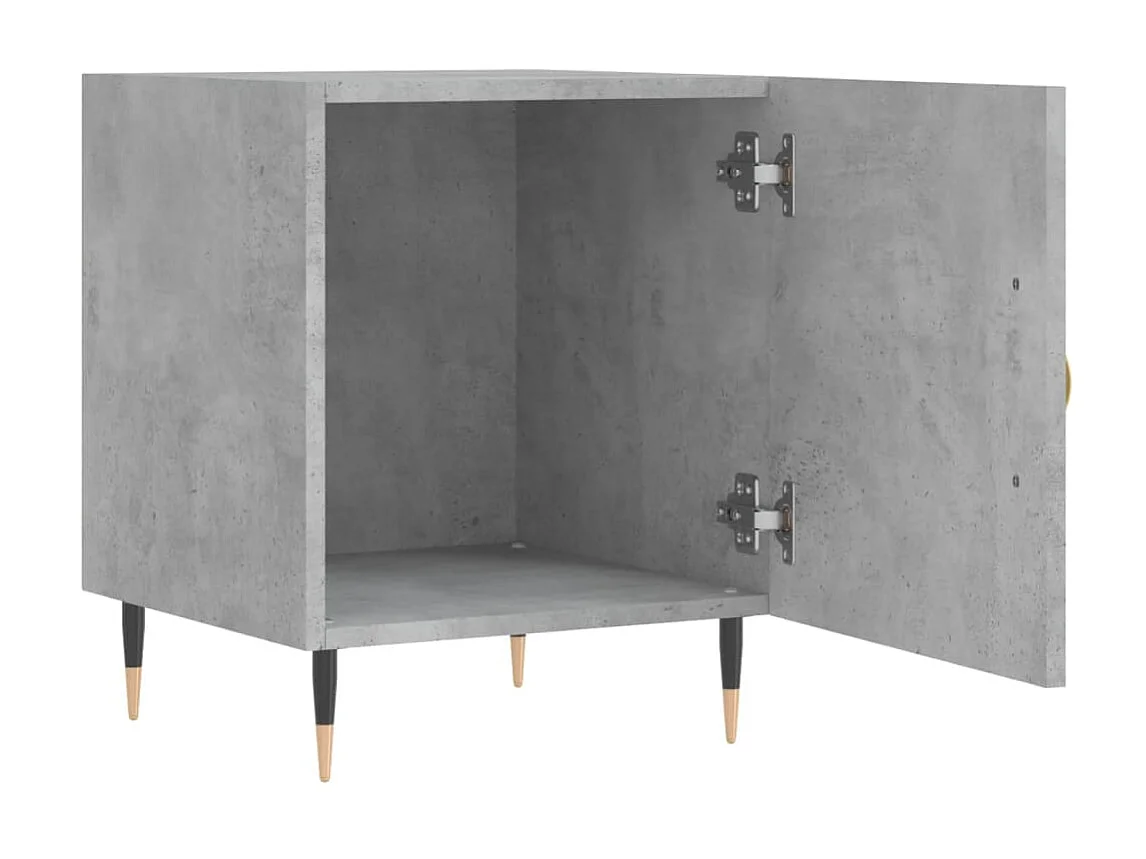 2er-Set Nachttische Nachtschrank Betongrau 40x40x50 cm Holzwerkstoff -RN52748
