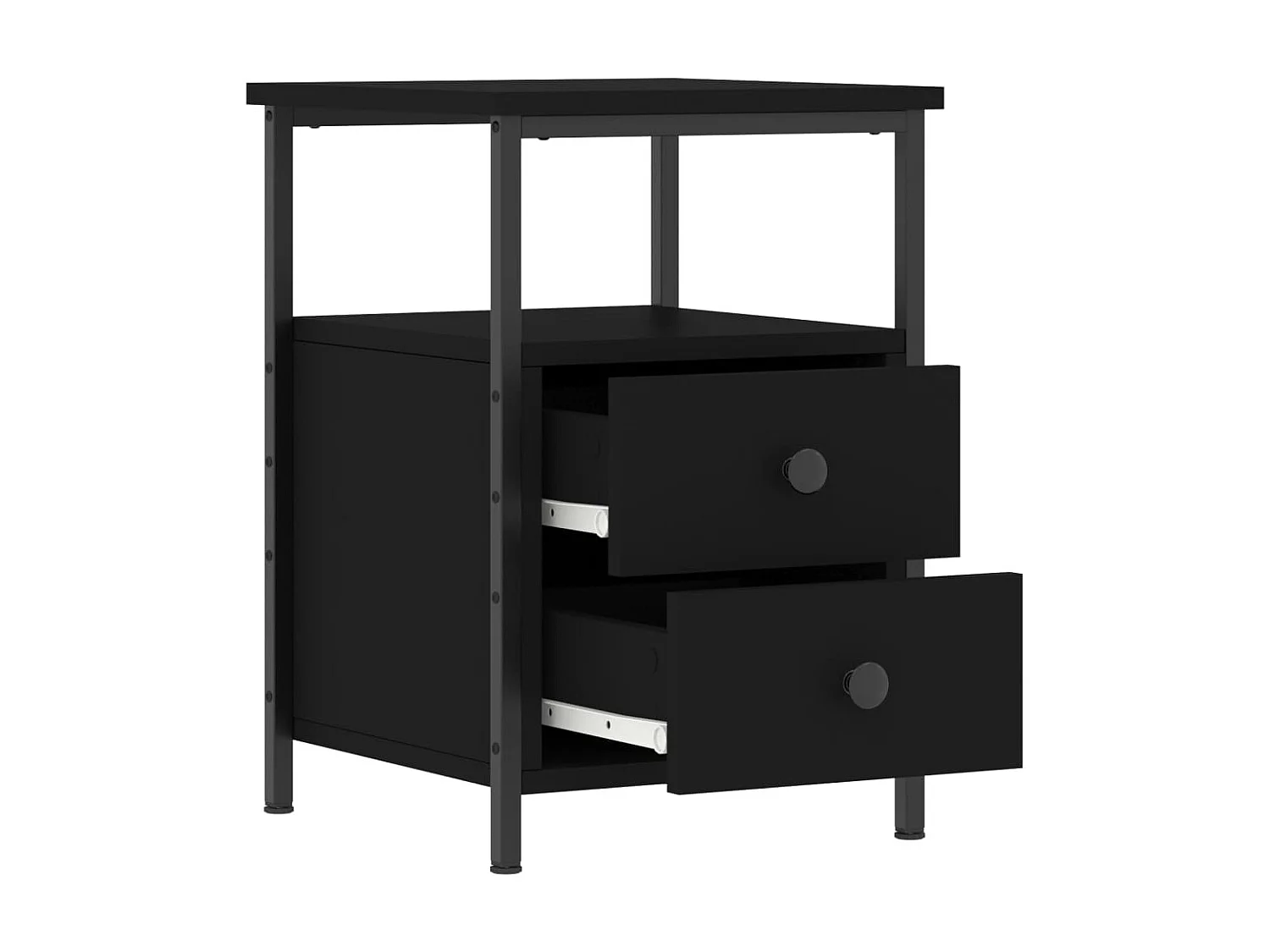 Nachttisch Nachtschrank Schwarz 34x35,5x50 cm Holzwerkstoff -RN50383