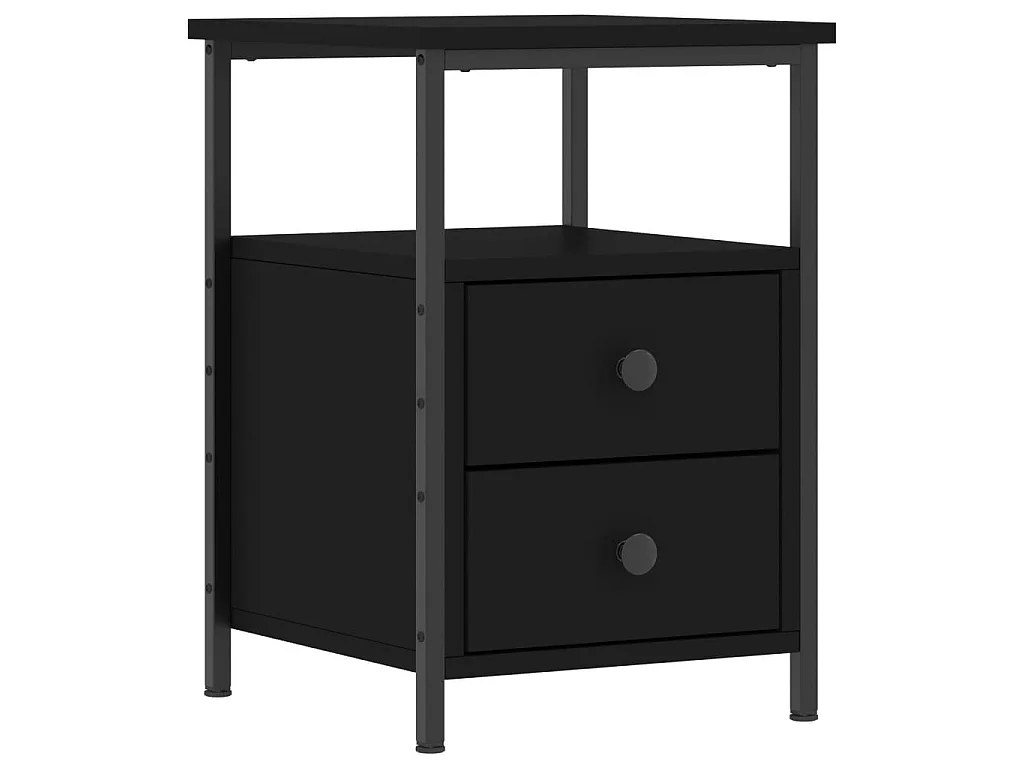 Nachttisch Nachtschrank Schwarz 34x35,5x50 cm Holzwerkstoff -RN50383