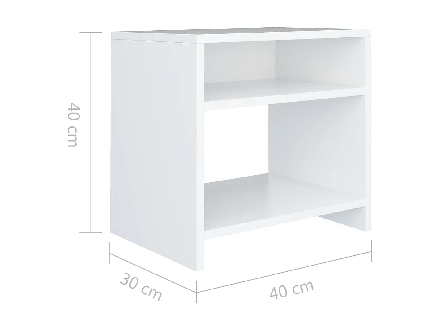 2er-Set Nachttische Nachtschrank Weiß 40x30x40 cm Holzwerkstoff -RN32122