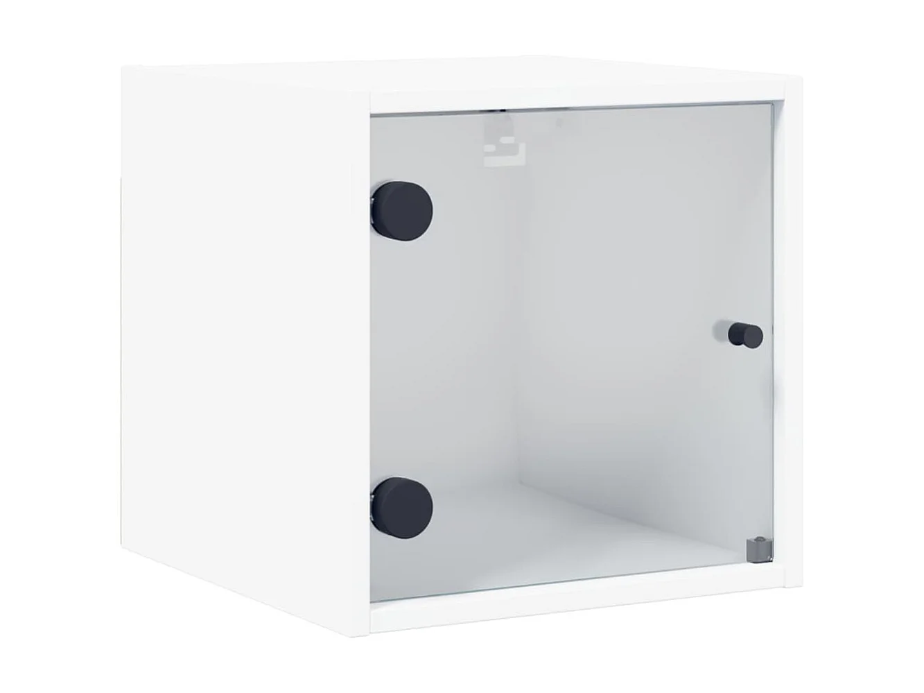 2er-Set Nachttische Nachtschrank mit Glastüren Weiß 35x37x35 cm -RN88976