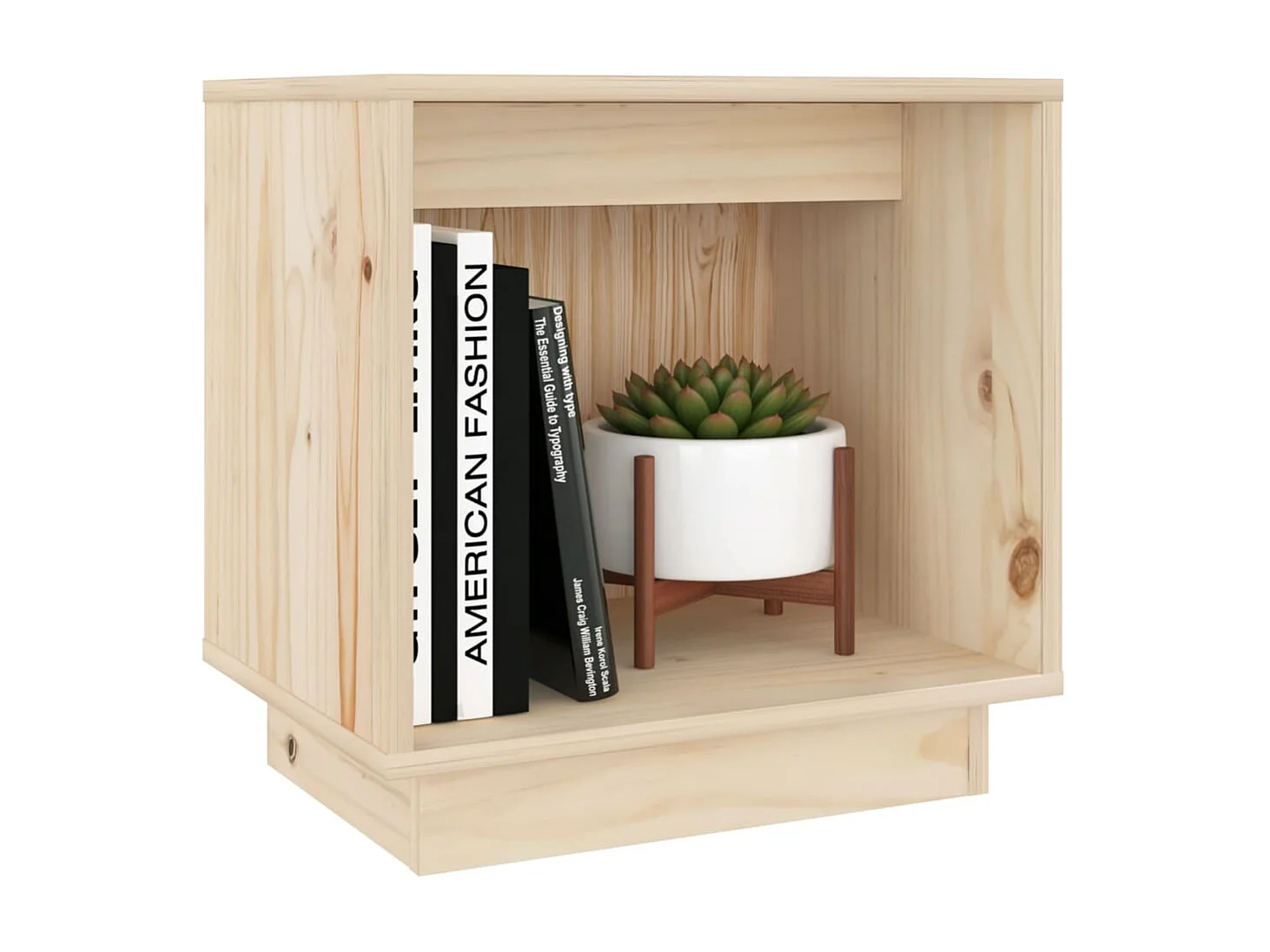 2er-Set Nachttische Nachtschrank 40x30x40 cm Massivholz Kiefer -RN83015