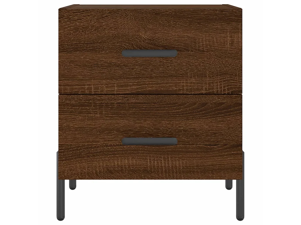 2er-Set Nachttische Nachtschrank Braun Eichen-Optik 40x35x47,5cm Holzwerkstoff -RN16105