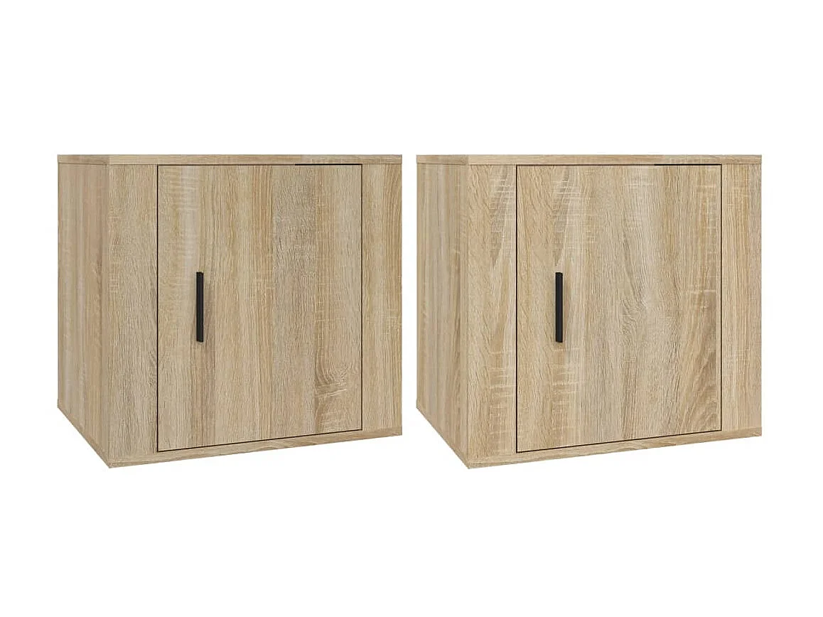 2er-Set Nachttische Nachtschrank Sonoma-Eiche 50x39x47 cm -RN79455