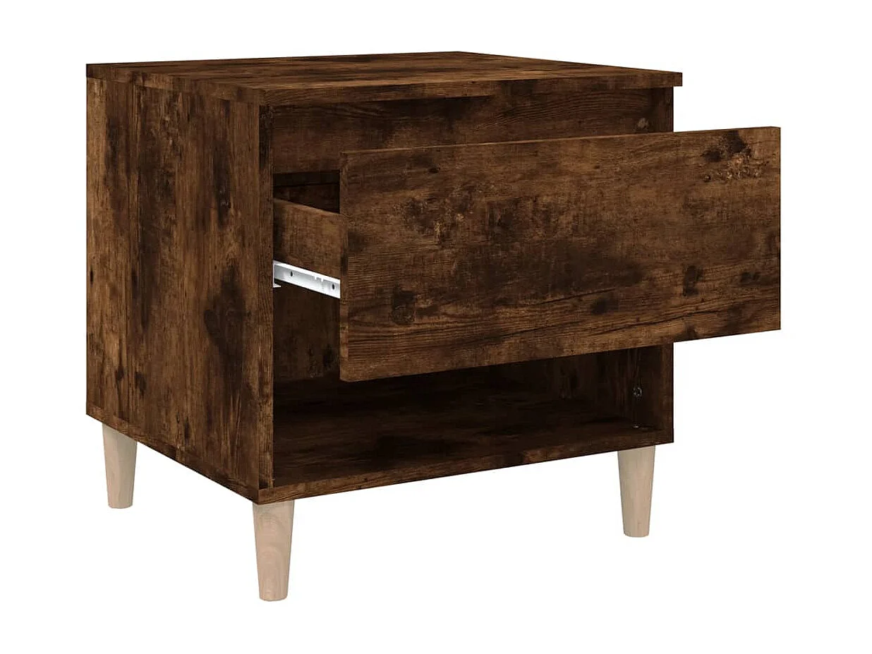 Nachttisch Nachtschrank Räuchereiche 50x46x50 cm Holzwerkstoff -RN68105