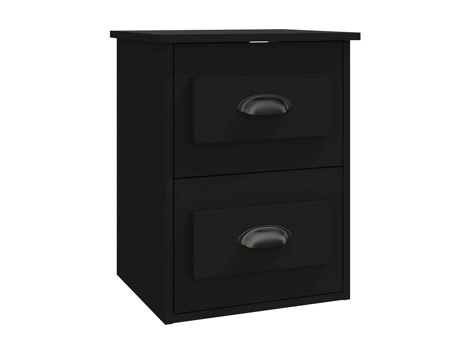 2er-Set Wand-Nachttische Nachtschrank Schwarz 41,5x36x53 cm -RN96432