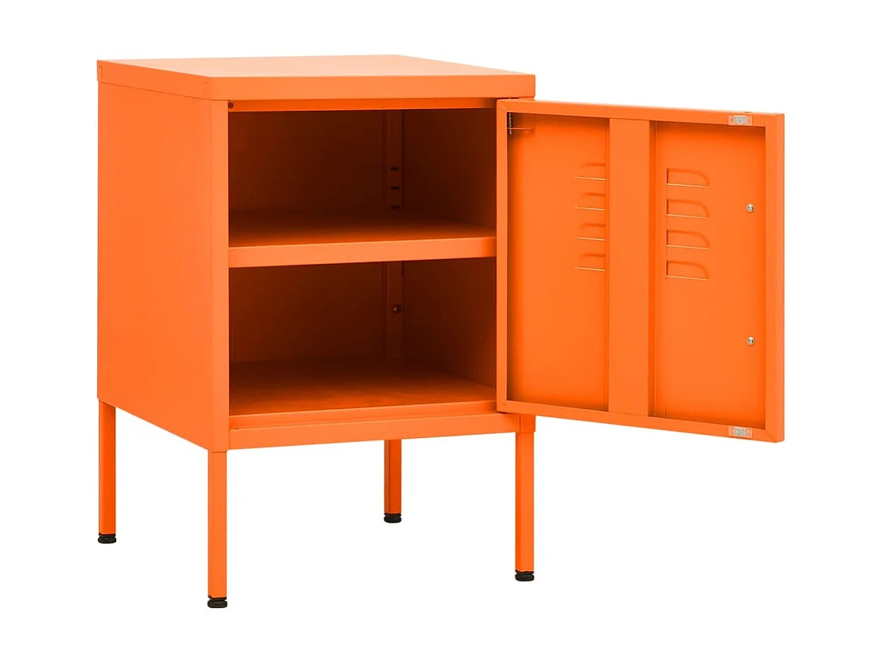 Nachttisch Nachtschrank Orange 35x35x51 cm Stahl -RN20714