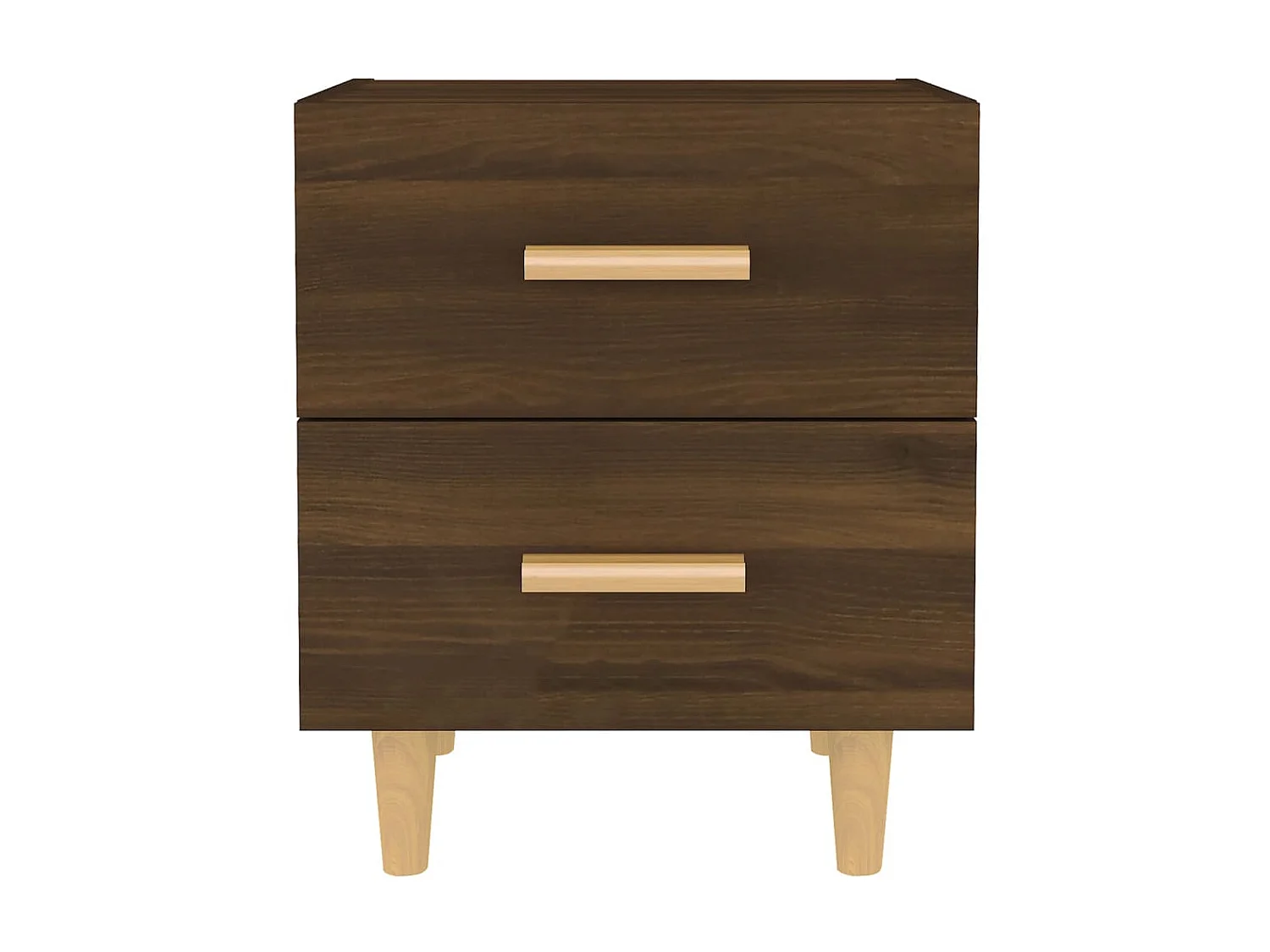 2er-Set Nachttische Nachtschrank Braun Eichen-Optik 40x35x47,5 cm -RN96610