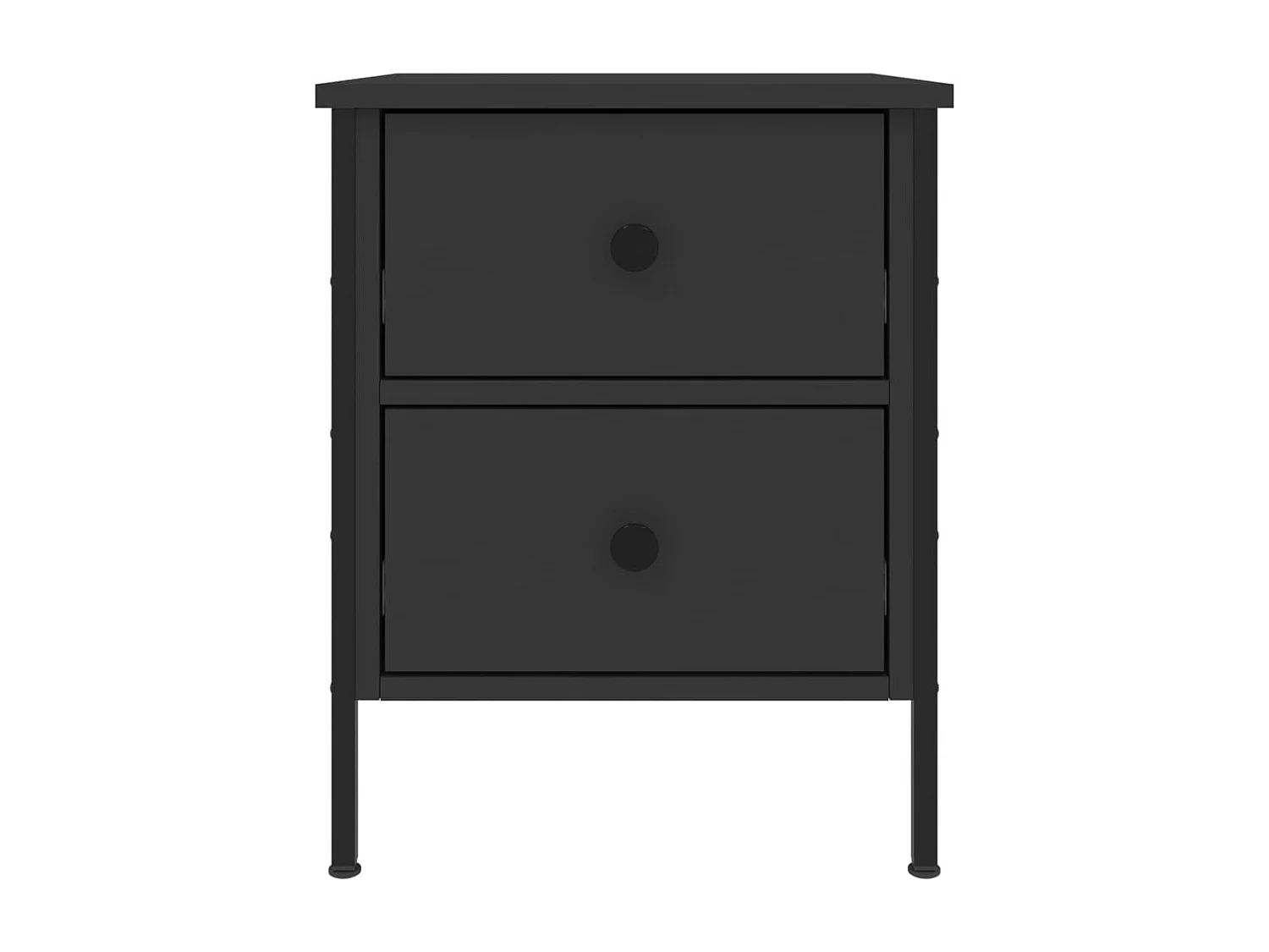 2er-Set Nachttische Nachtschrank Schwarz 40x42x50 cm Holzwerkstoff -RN92010