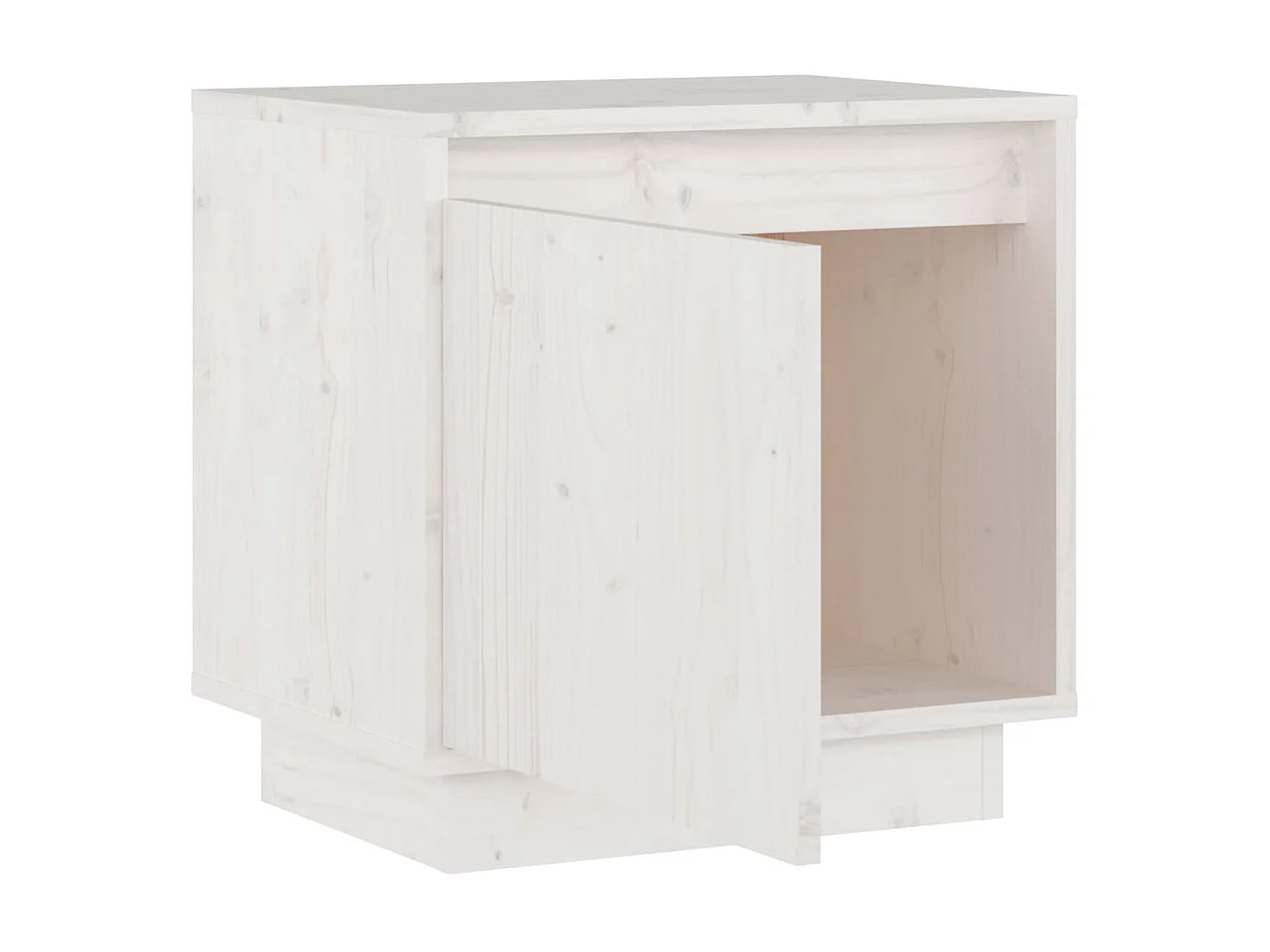 Nachttisch Nachtschrank Weiß 40x30x40 cm Massivholz Kiefer -RN27801