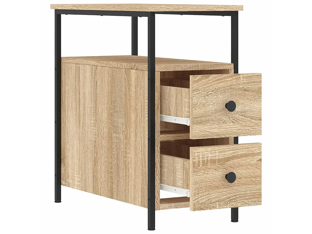2er-Set Nachttische Nachtschrank Sonoma-Eiche 30x60x60 cm Holzwerkstoff -RN60215