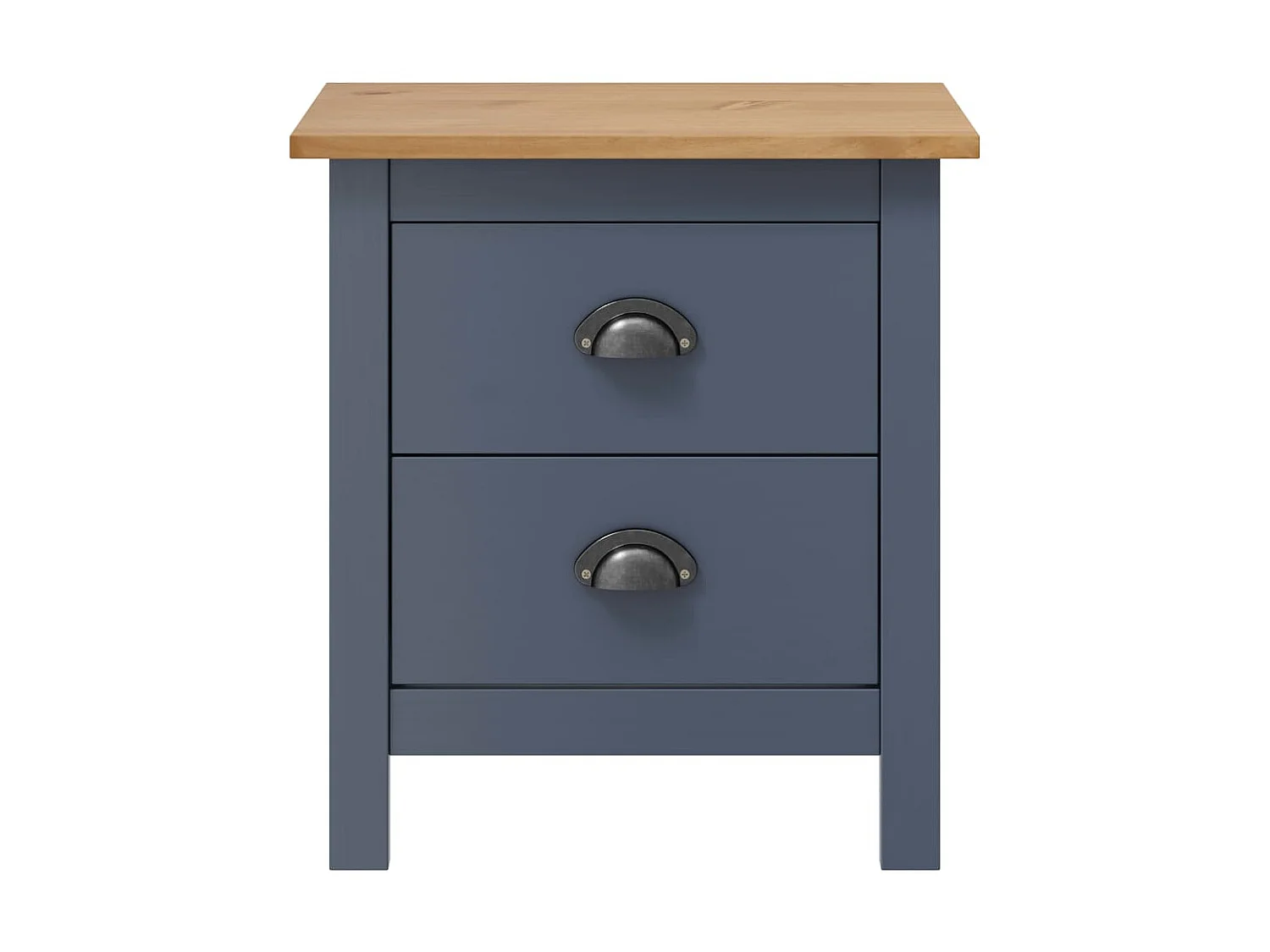 Nachttische Hill 2er-Set Grau 46x35x49,5 cm Massivholz Kiefer -RN40415