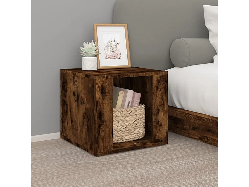 Nachttisch Nachtschrank Räuchereiche 41x40x36 cm Holzwerkstoff -RN46474