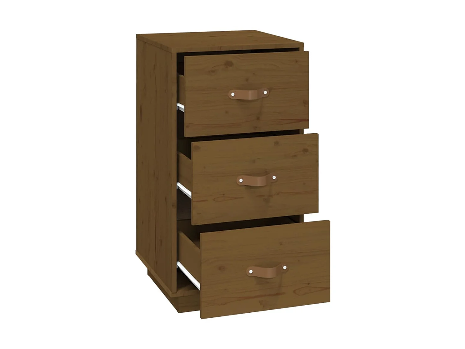 Nachttisch Nachtschrank Honigbraun 40x40x75 cm Massivholz Kiefer -RN13259